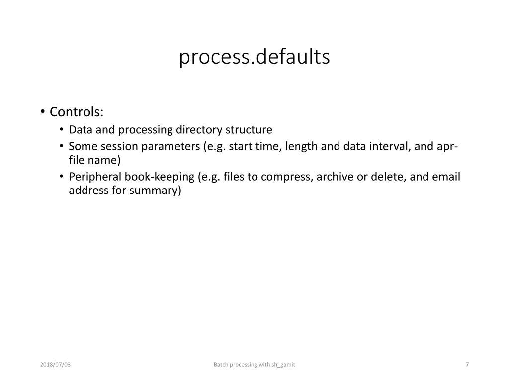 process defaults