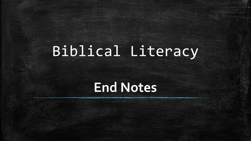 biblical literacy 1