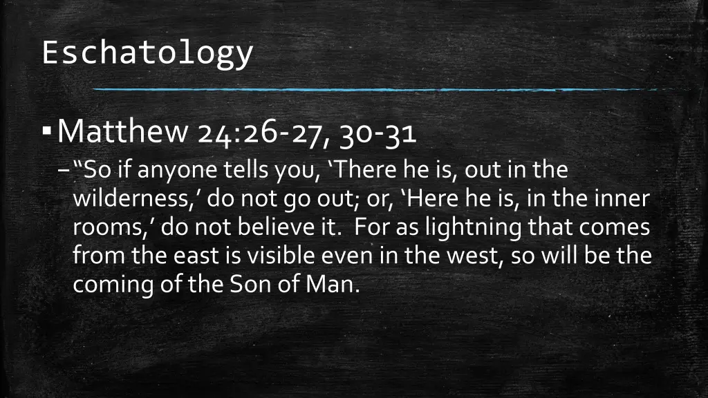 eschatology 1