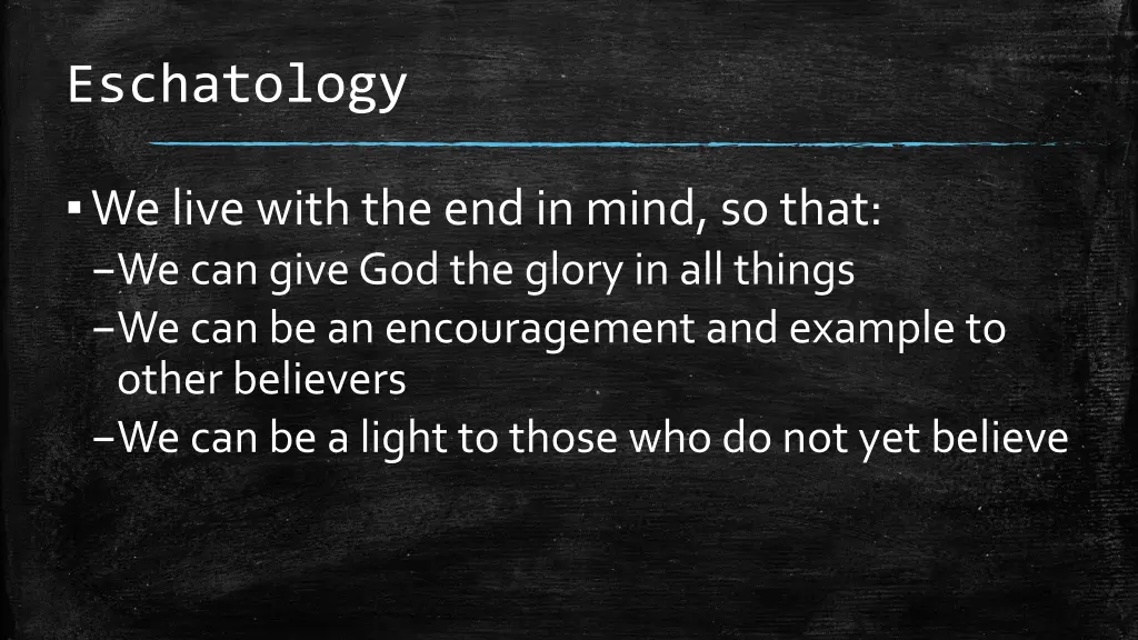 eschatology 7