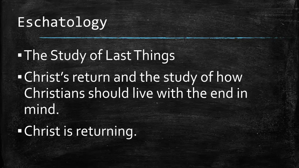 eschatology