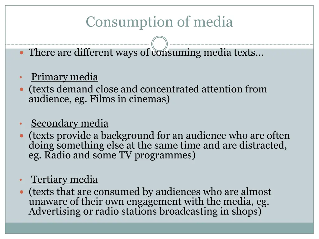 consumption of media