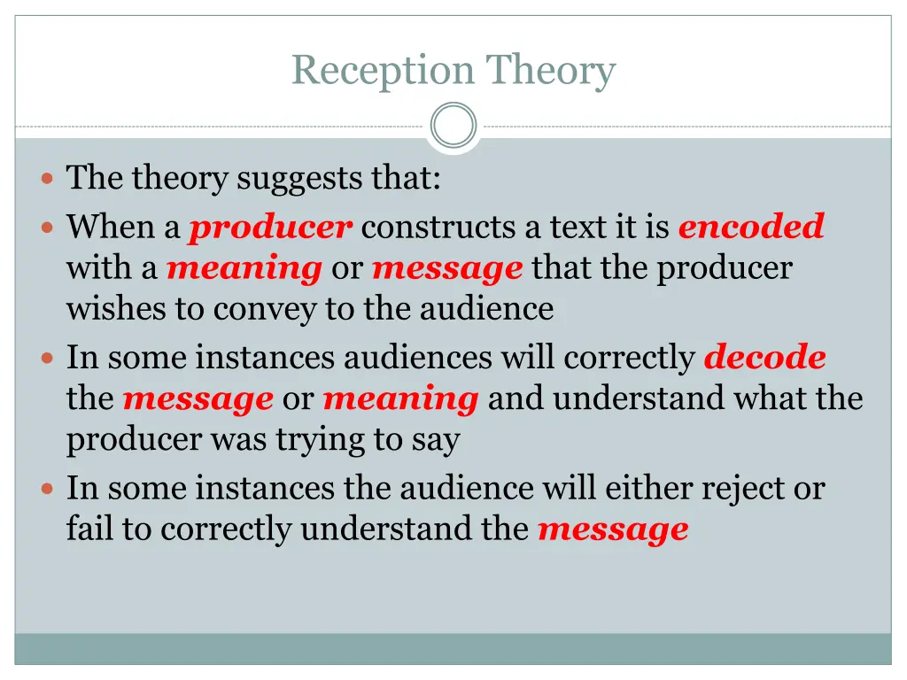 reception theory 1