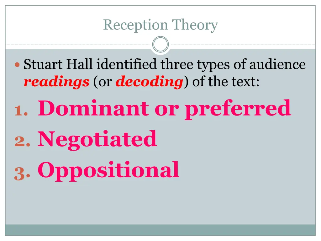 reception theory 2