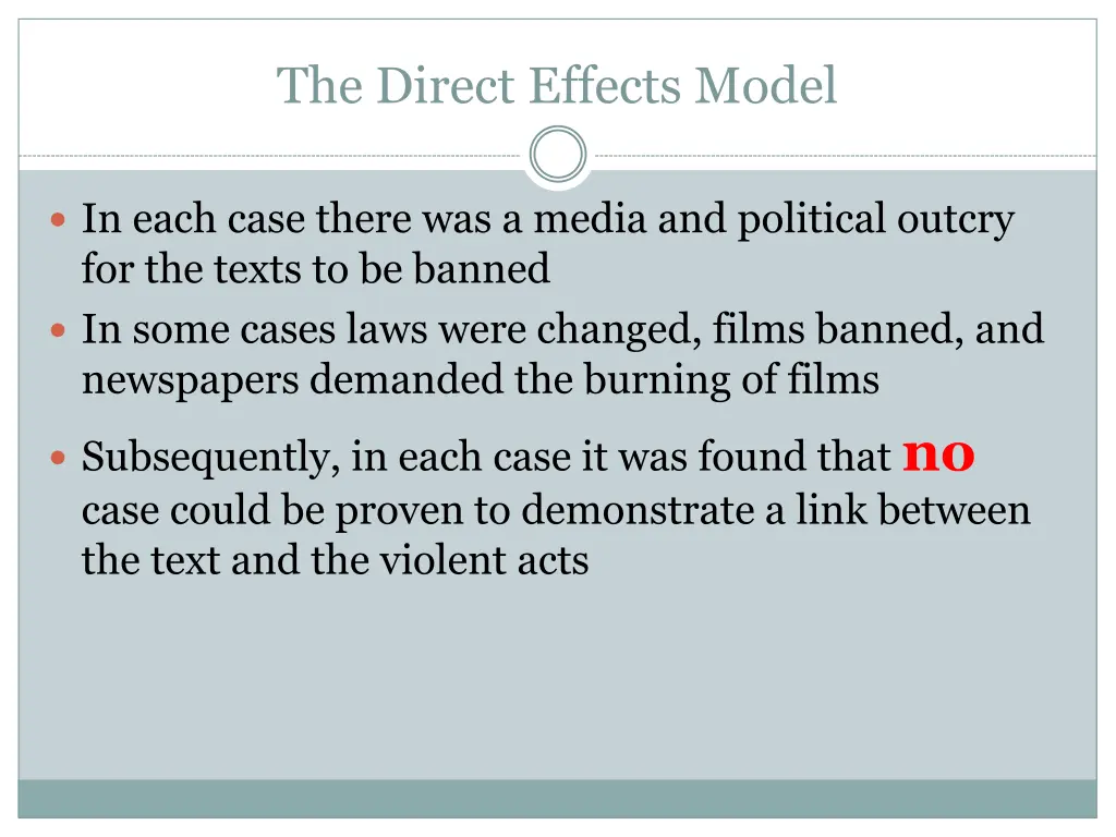 the direct effects model 2