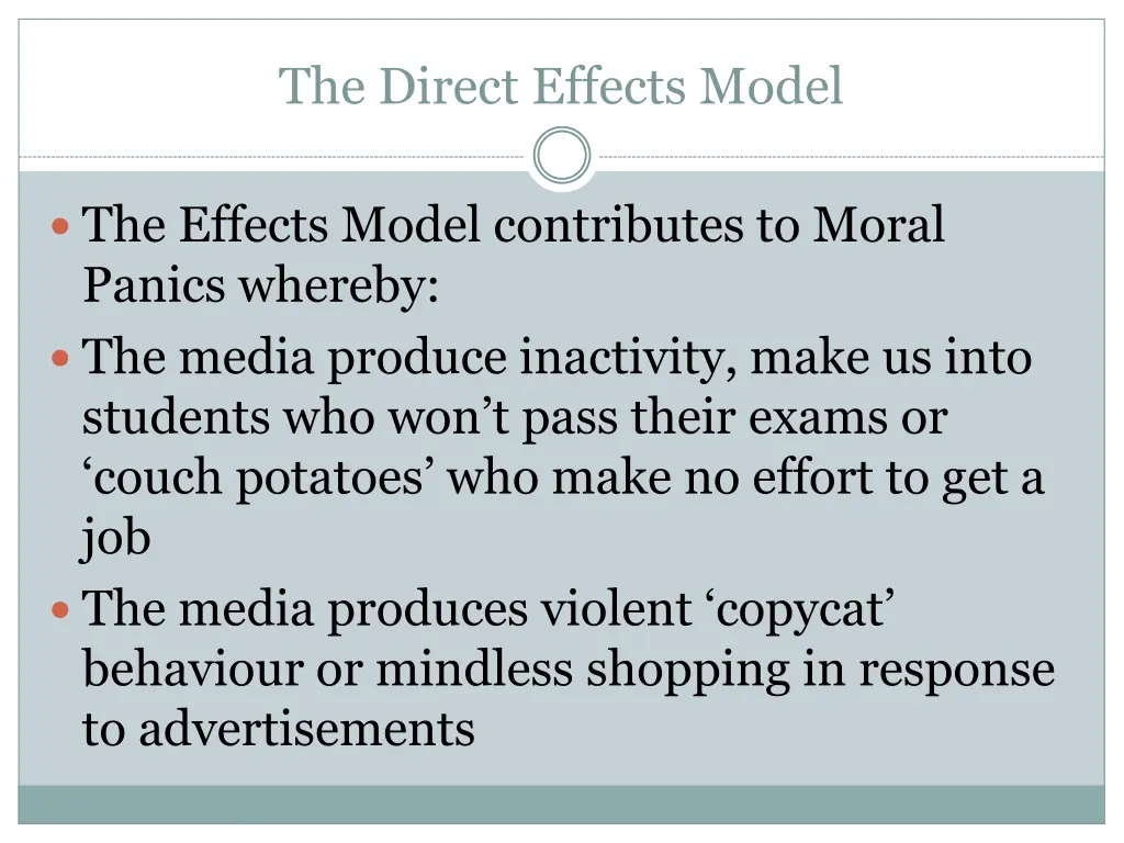 the direct effects model 3