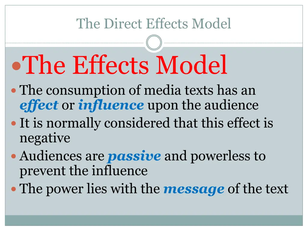 the direct effects model