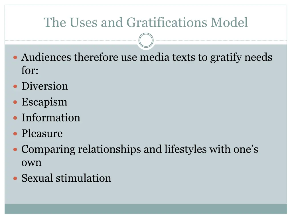 the uses and gratifications model 3