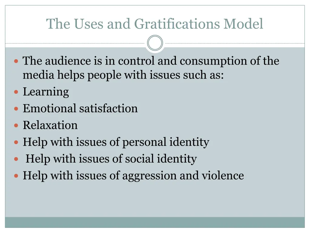 the uses and gratifications model 4