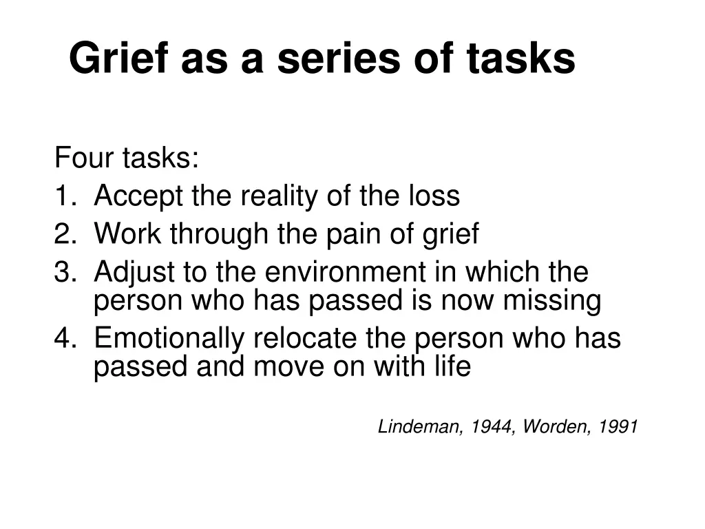 grief as a series of tasks