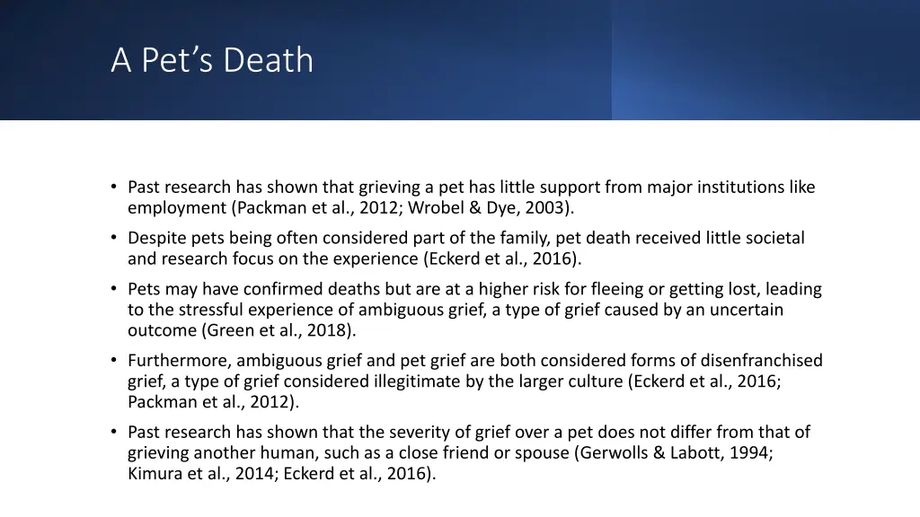a pet s death