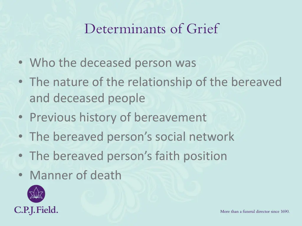 determinants of grief