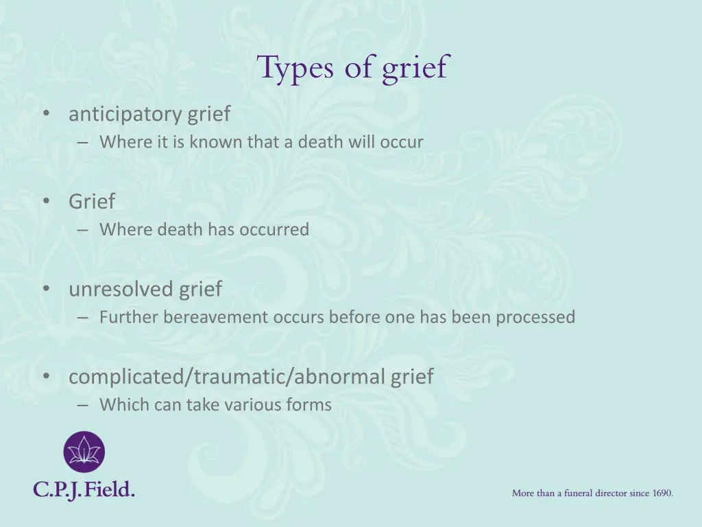 types of grief