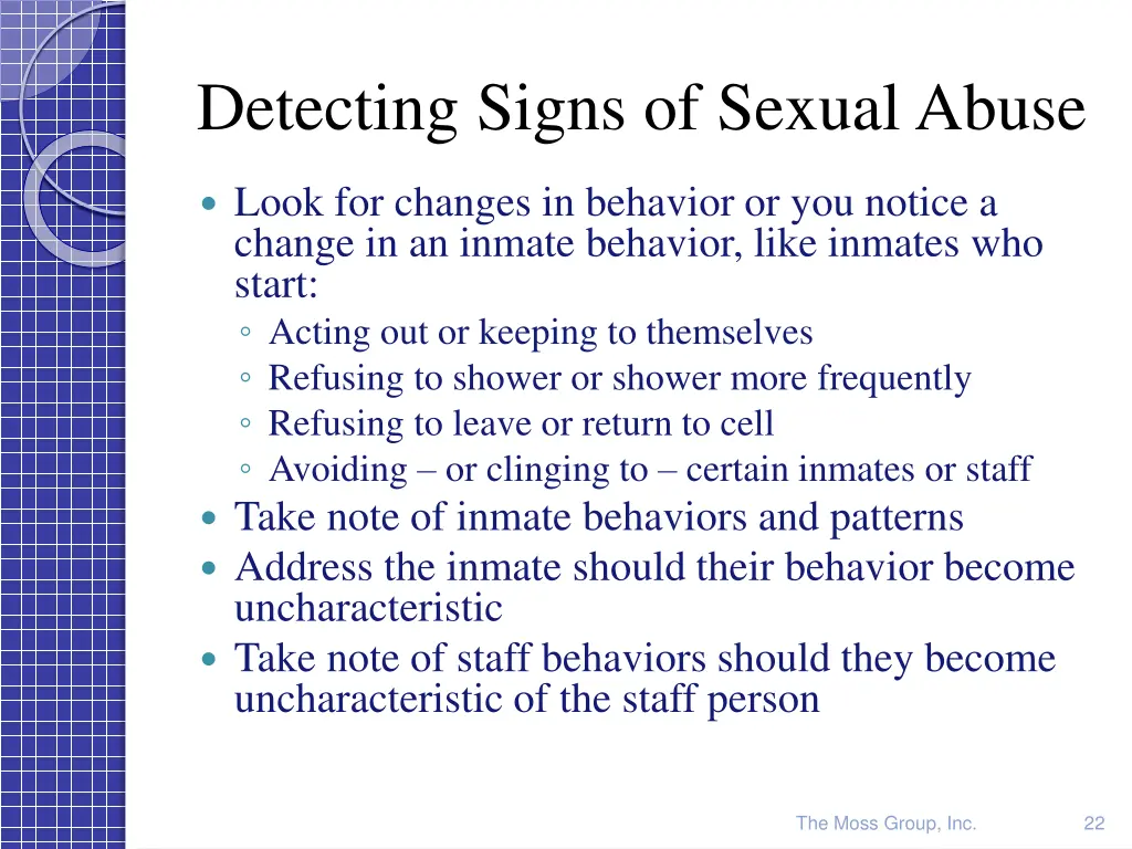 detecting signs of sexual abuse