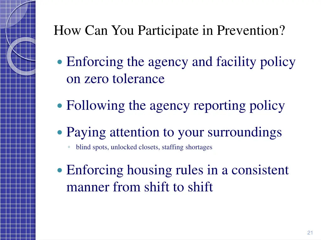 how can you participate in prevention