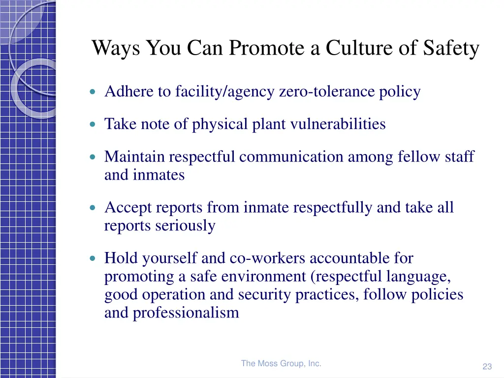 ways you can promote a culture of safety