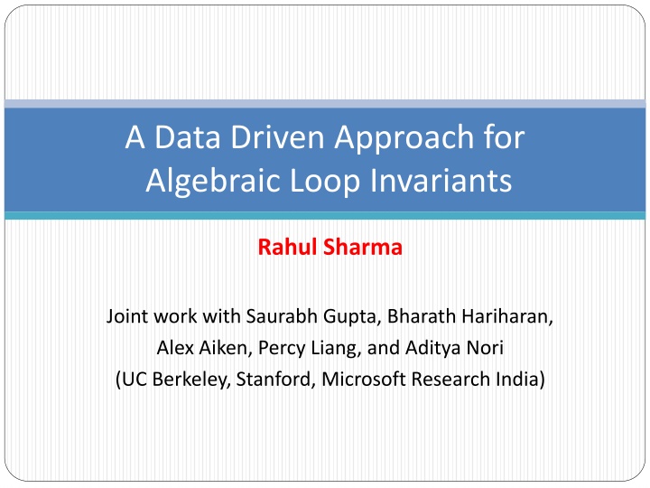 a data driven approach for algebraic loop