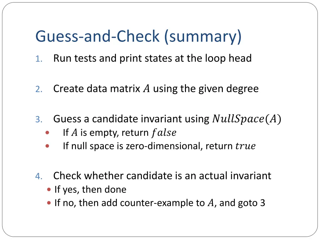 guess and check summary