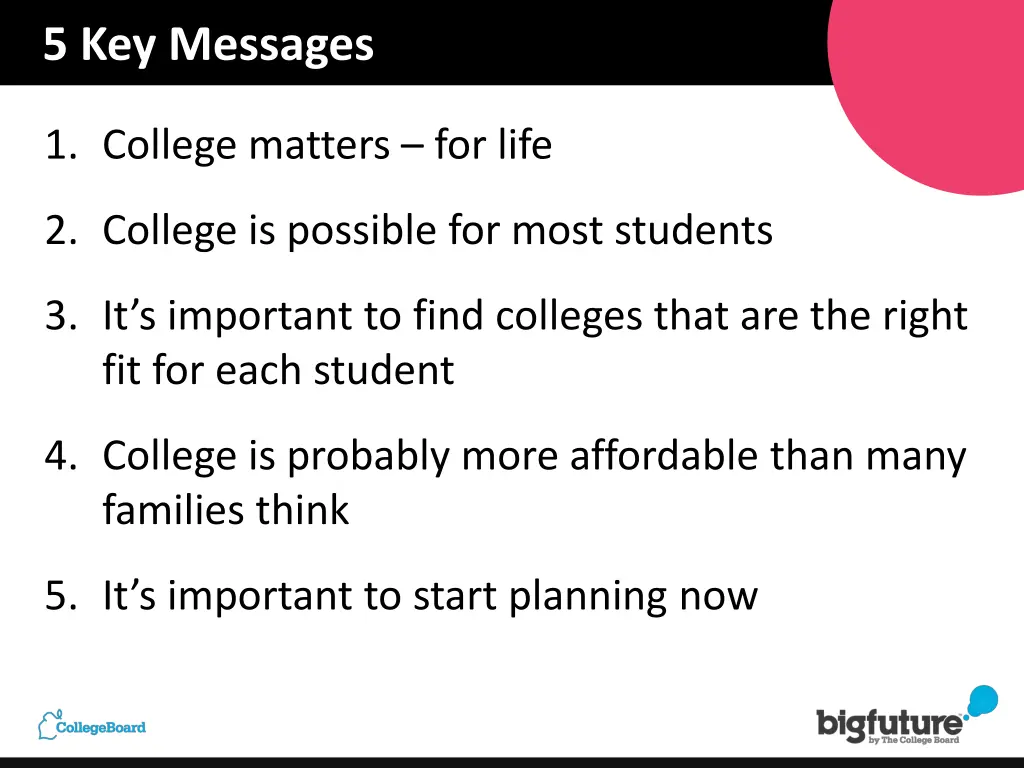 5 key messages