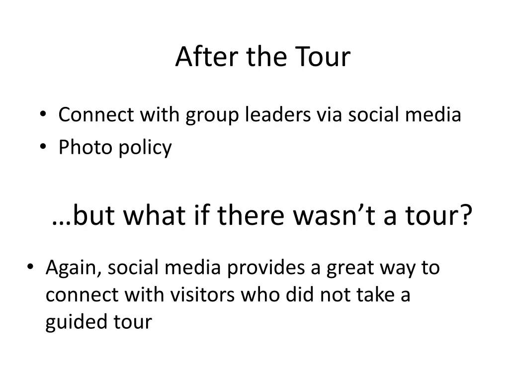 after the tour