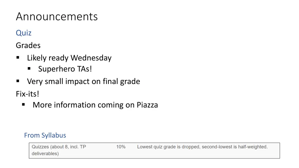 announcements