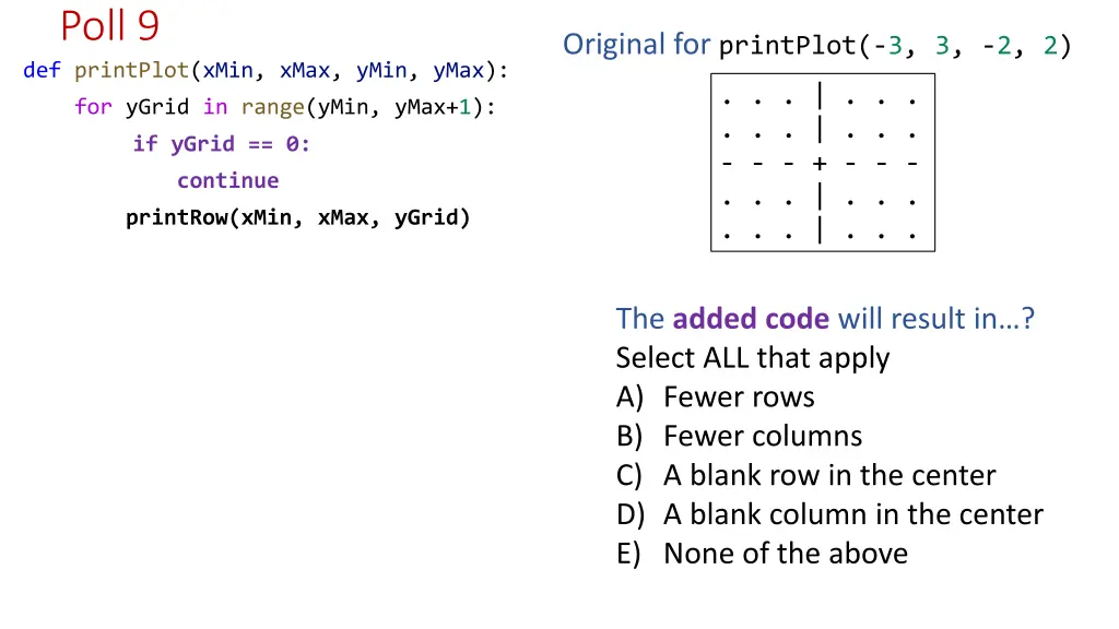 poll 9 def printplot xmin xmax ymin ymax 1