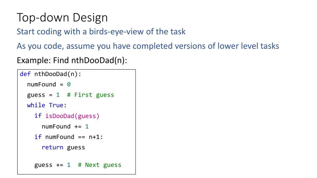 top down design start coding with a birds 1