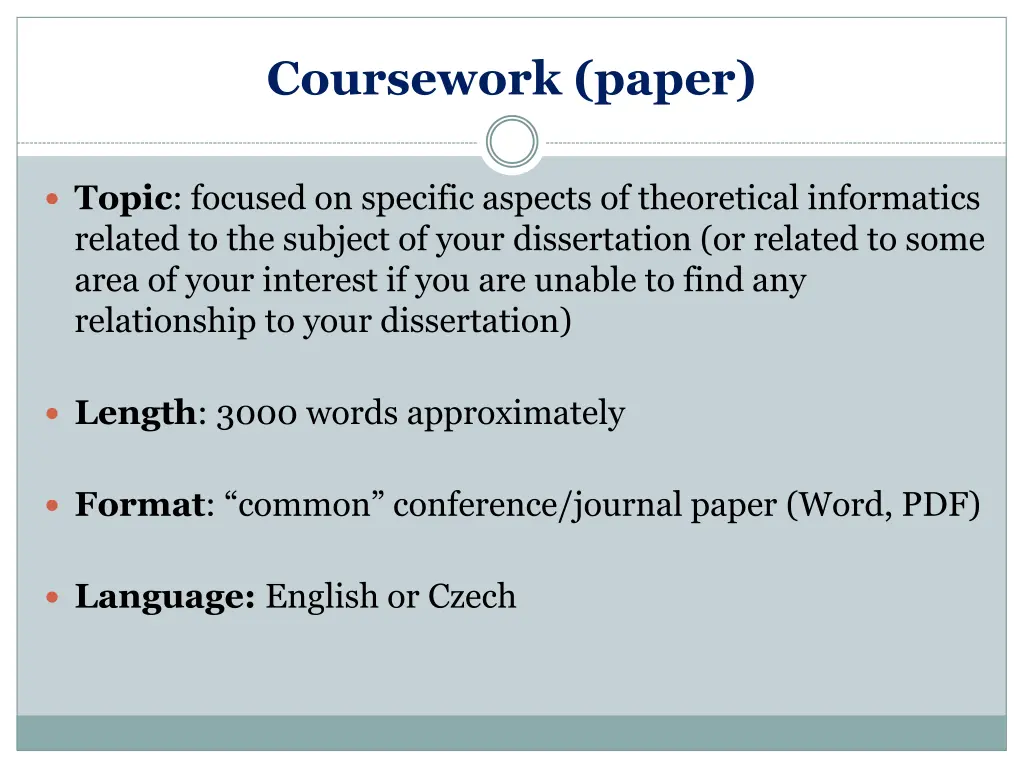 coursework paper