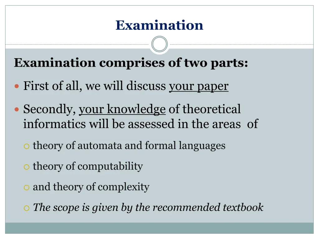 examination