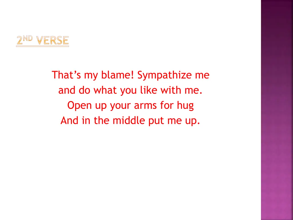 2 nd verse