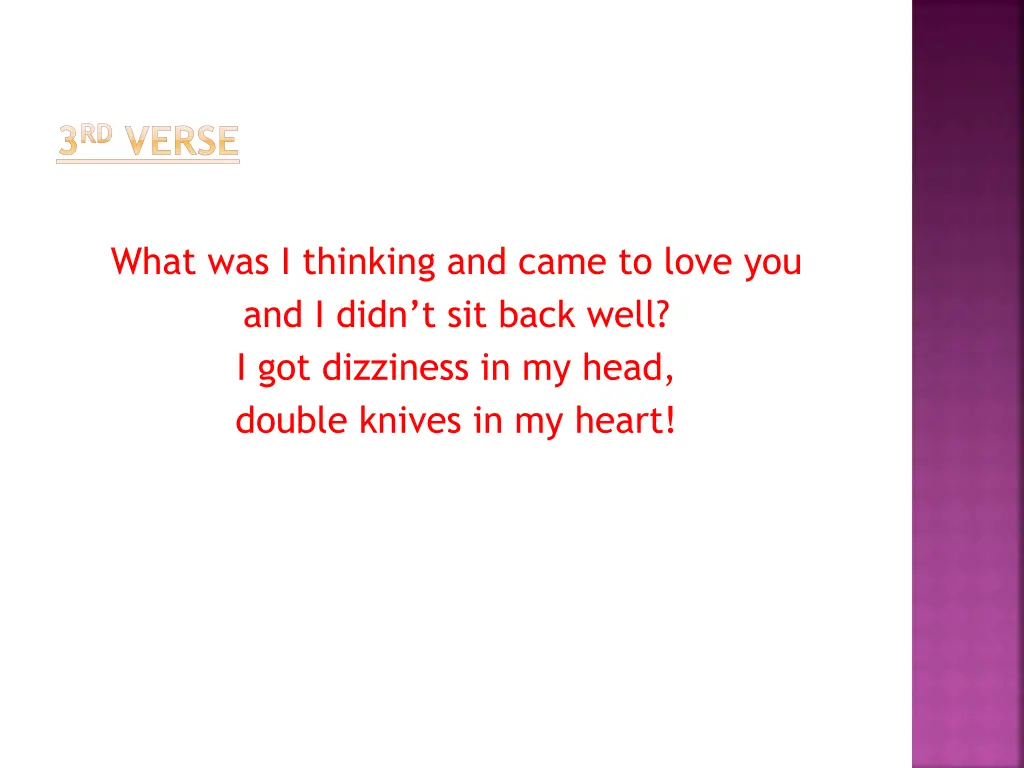3 rd verse