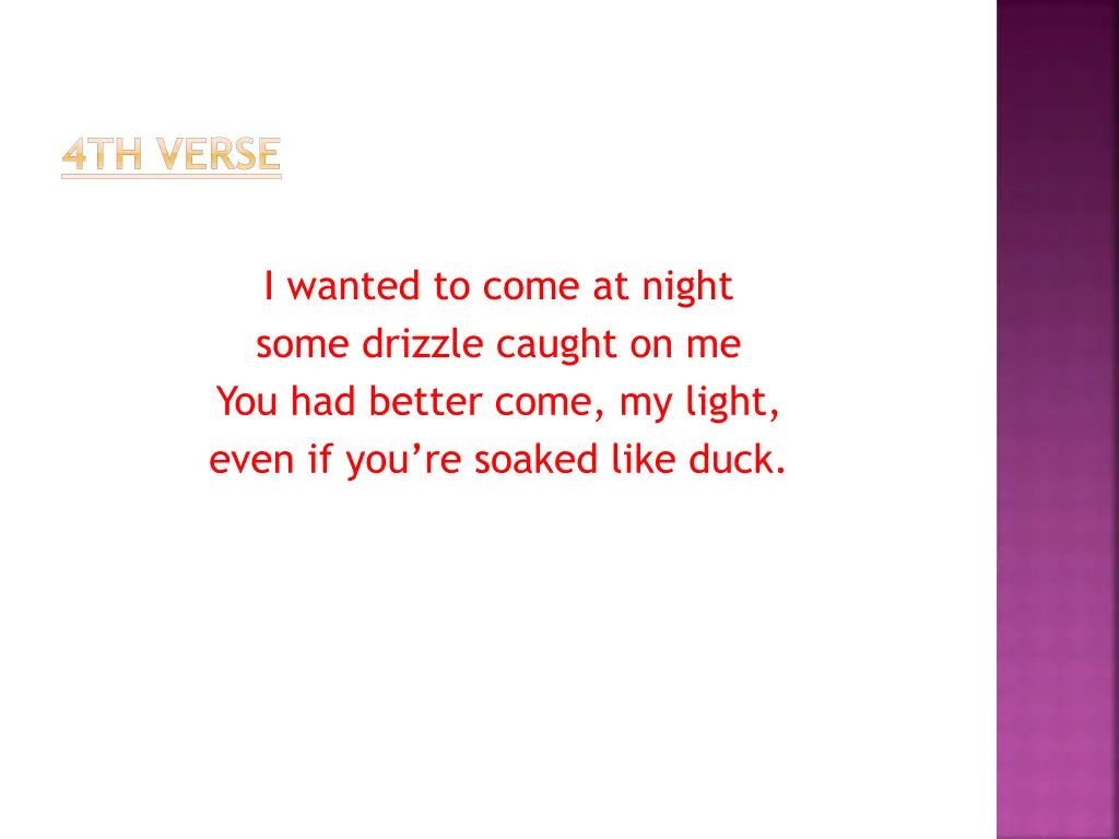 4th verse