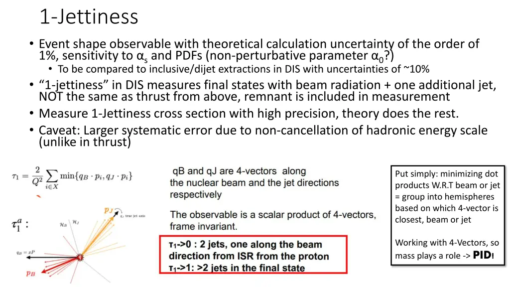 1 jettiness event shape observable with