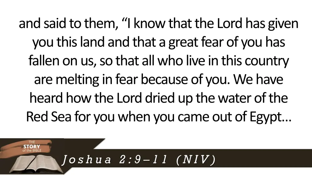 and said to them i know that the lord has given