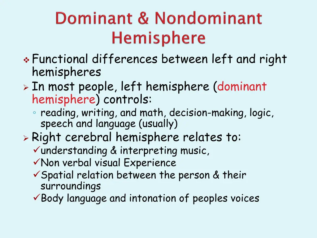 functional differences between left and right