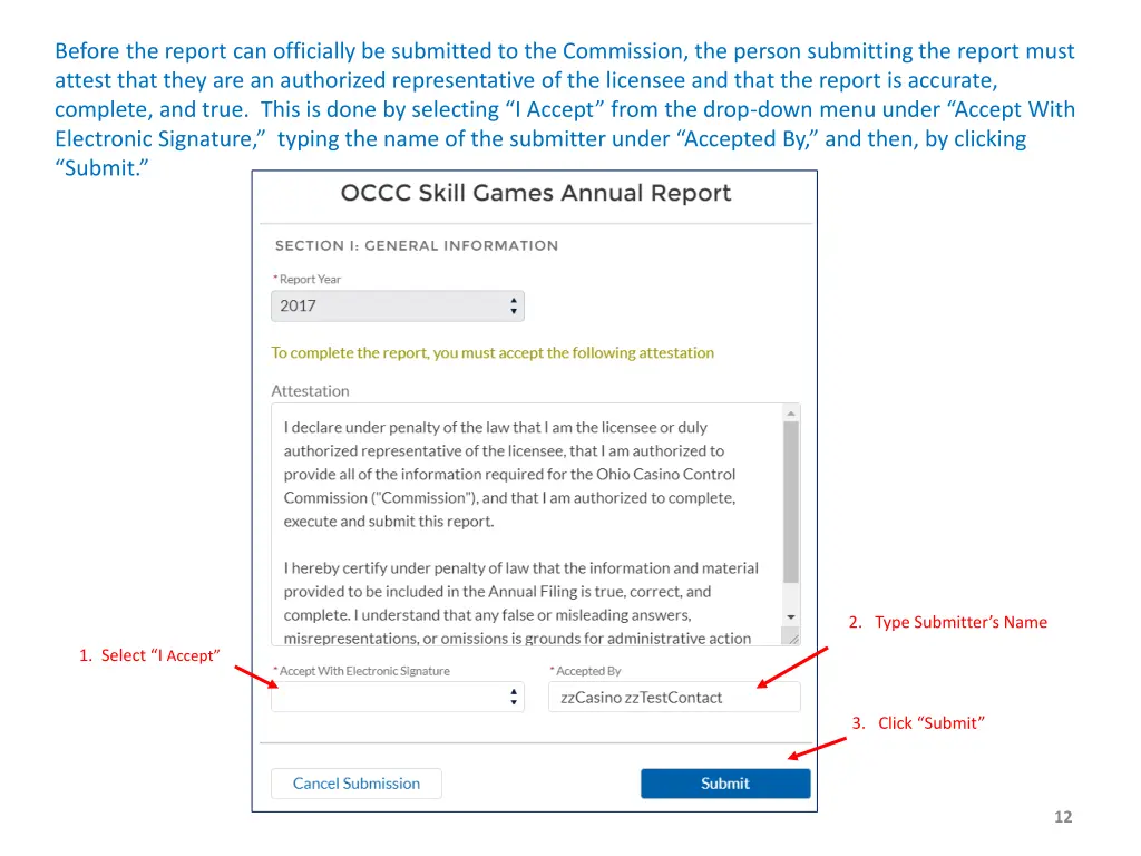 before the report can officially be submitted