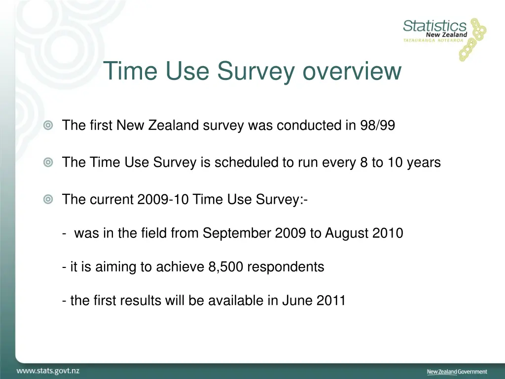 time use survey overview