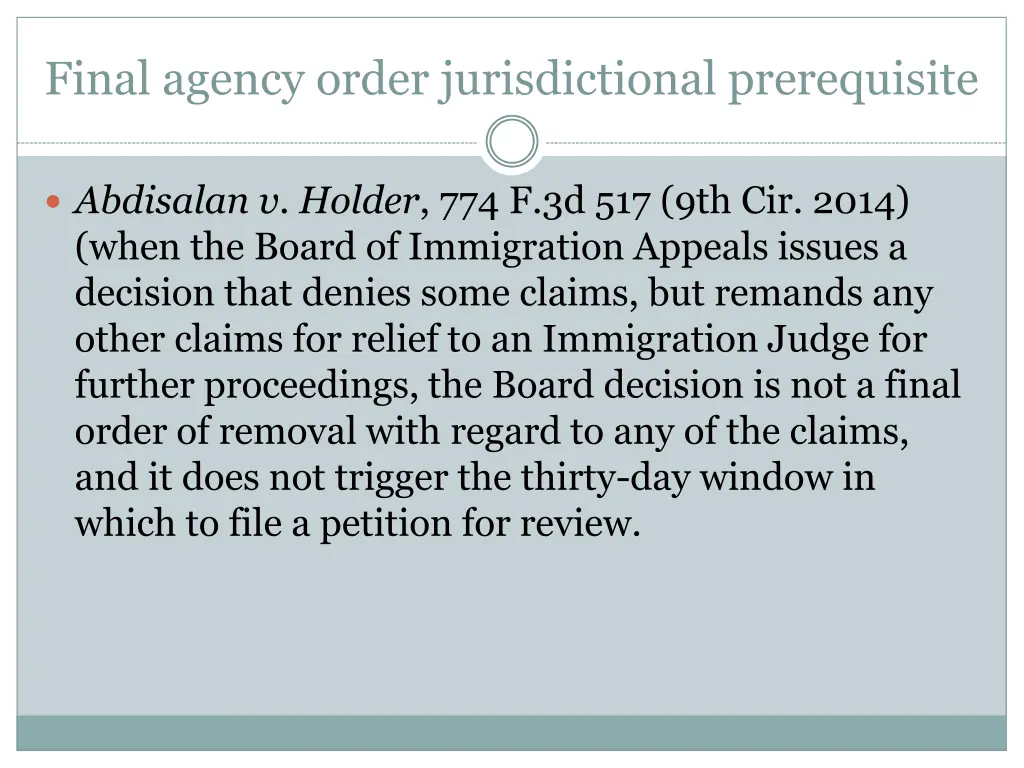 final agency order jurisdictional prerequisite