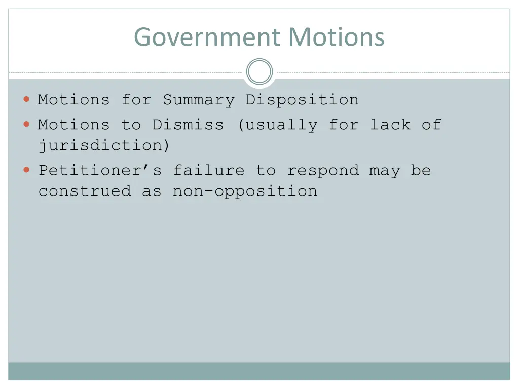 government motions