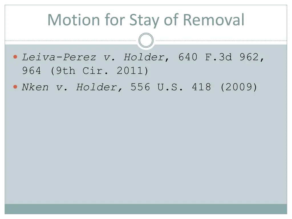 motion for stay of removal 1