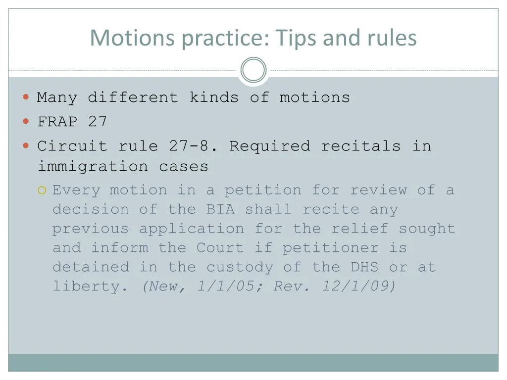 motions practice tips and rules