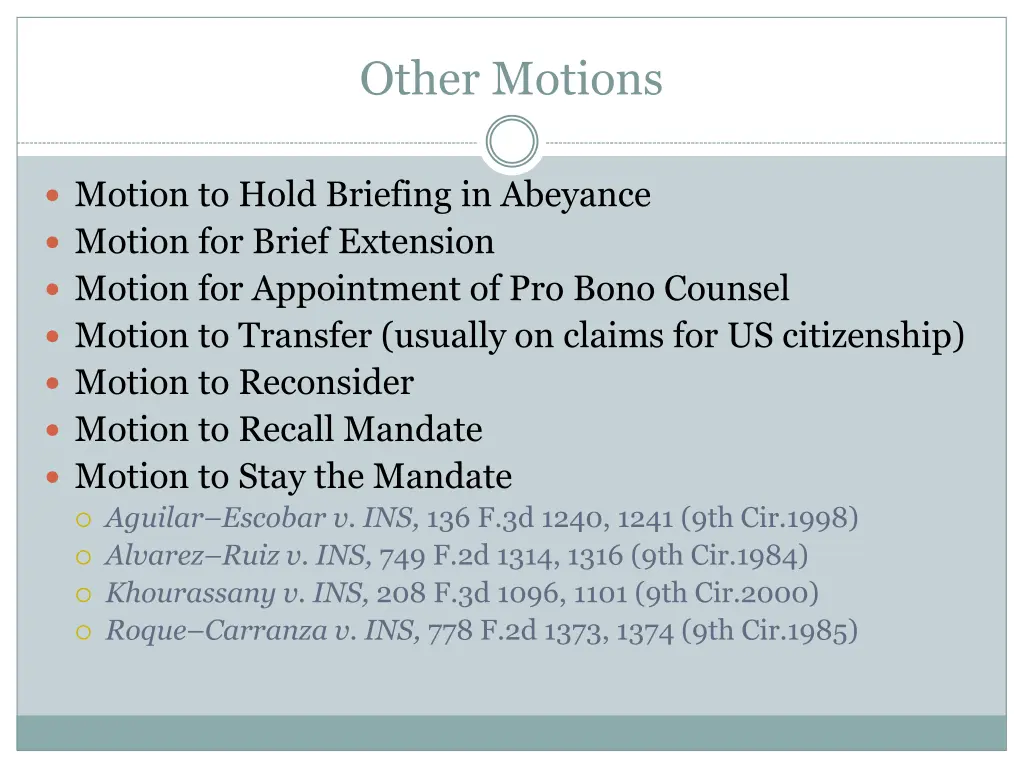 other motions