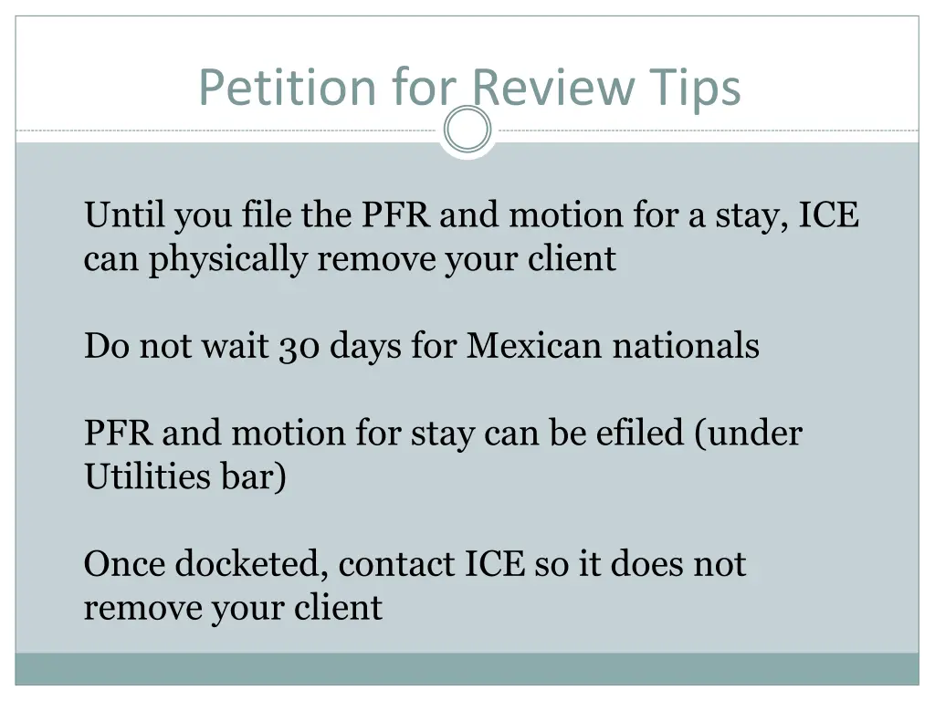 petition for review tips