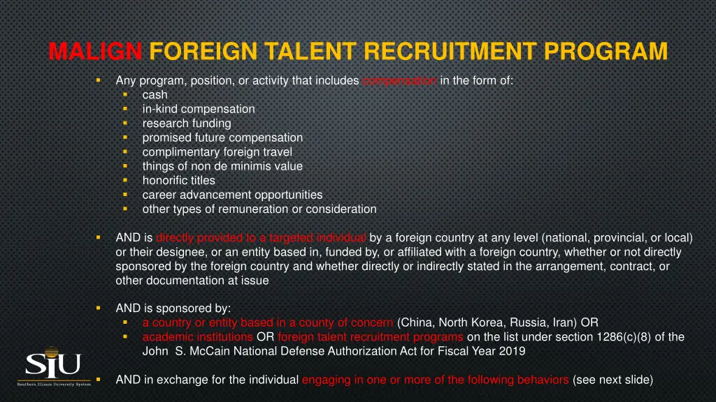malign foreign talent recruitment program