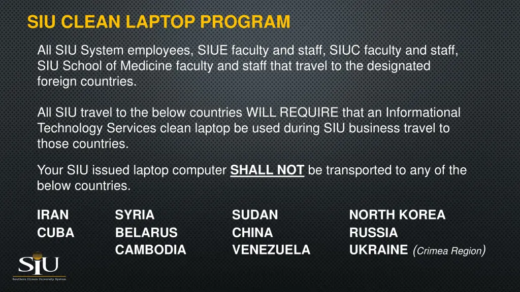 siu clean laptop program