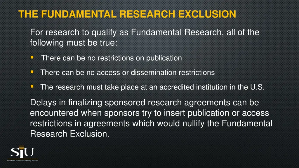 the fundamental research exclusion