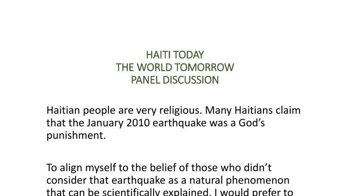 haiti today haiti today tomorrow panel discussion