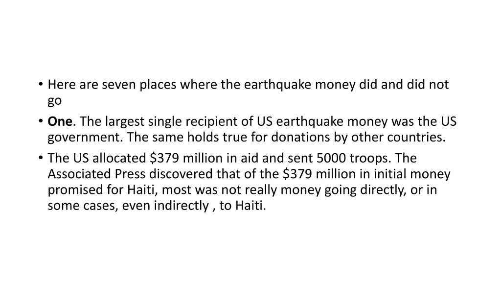 here are seven places where the earthquake money