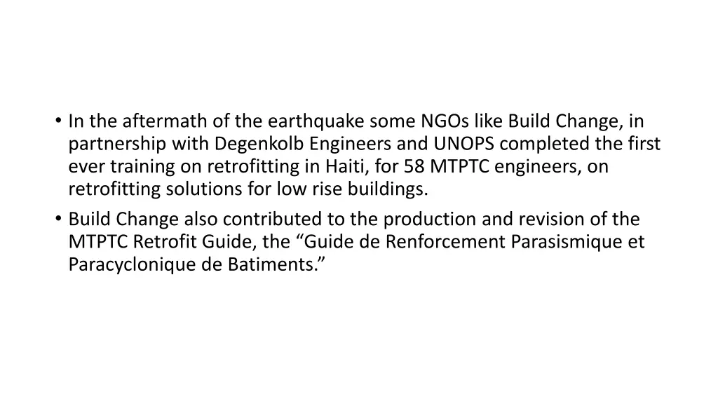 in the aftermath of the earthquake some ngos like