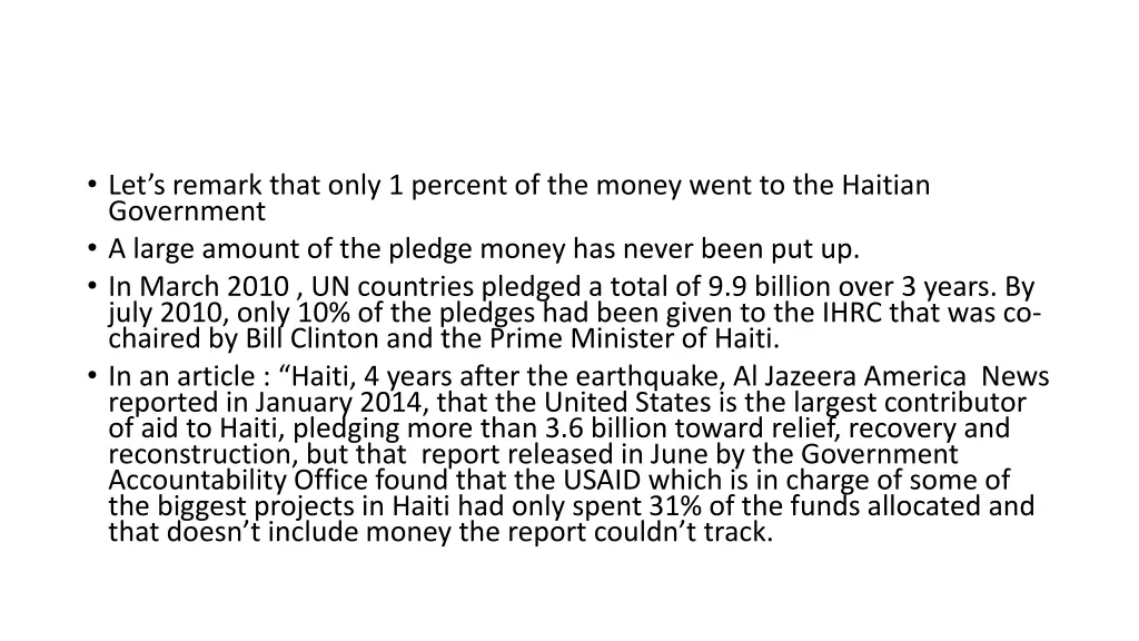 let s remark that only 1 percent of the money